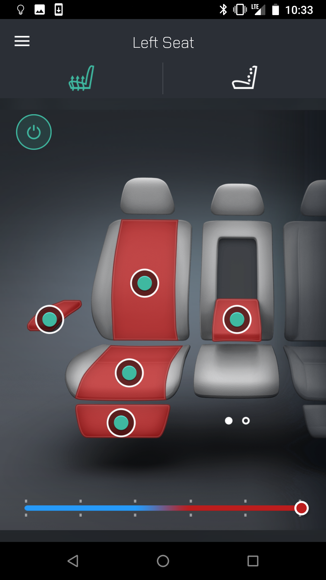 Land Rover Comfort App Seat Control