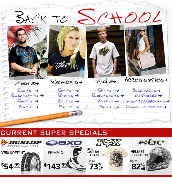 A back to school e-mail i designed for Motorcycle-Superstore.