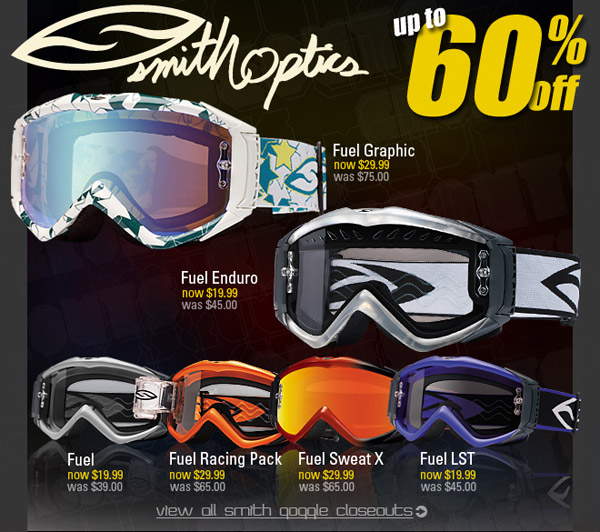 An e-mail marketing a sale on Smith goggles.